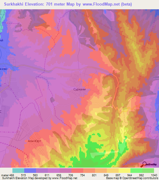 Surkhakhi,Russia Elevation Map