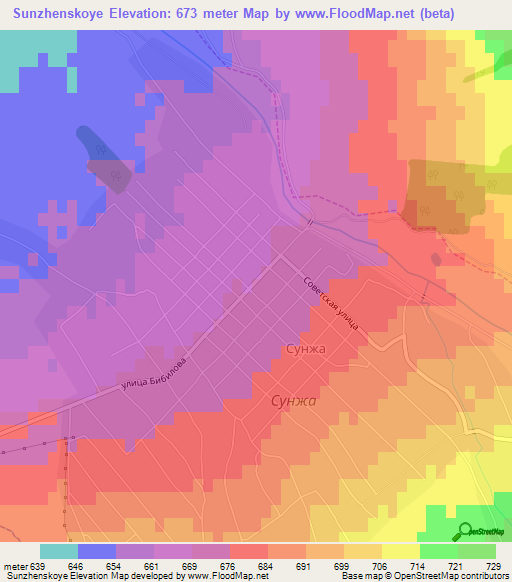 Sunzhenskoye,Russia Elevation Map