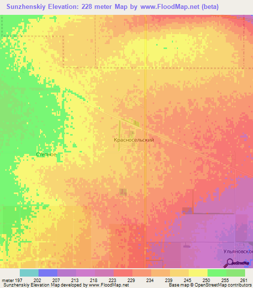 Sunzhenskiy,Russia Elevation Map