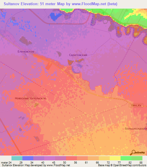 Sultanov,Russia Elevation Map