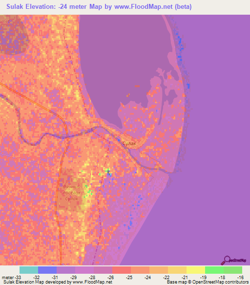 Sulak,Russia Elevation Map
