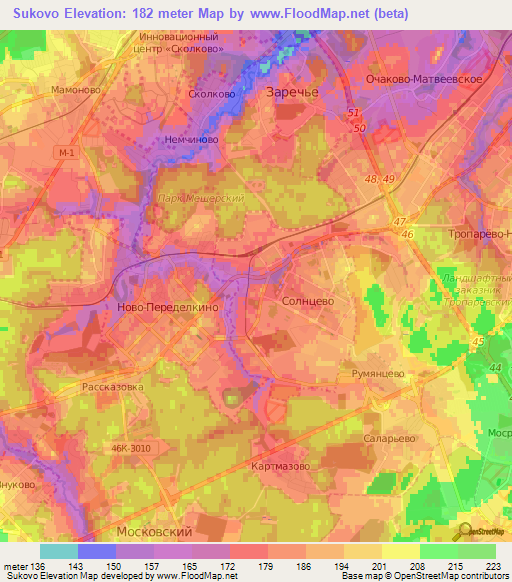 Sukovo,Russia Elevation Map