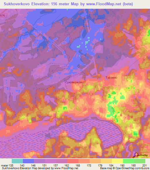 Sukhoverkovo,Russia Elevation Map