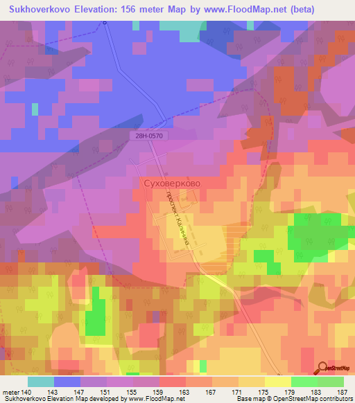 Sukhoverkovo,Russia Elevation Map