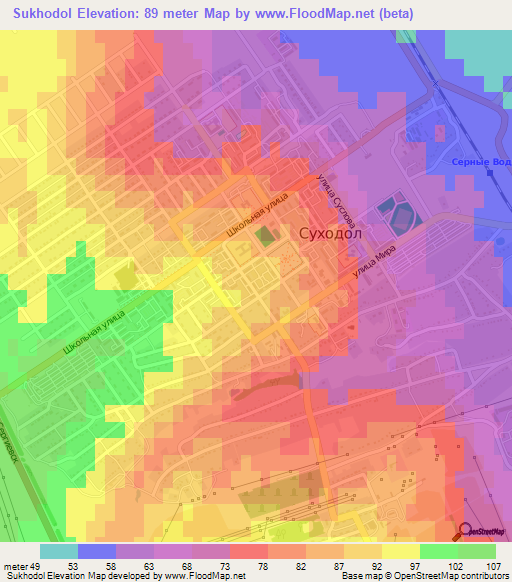 Sukhodol,Russia Elevation Map