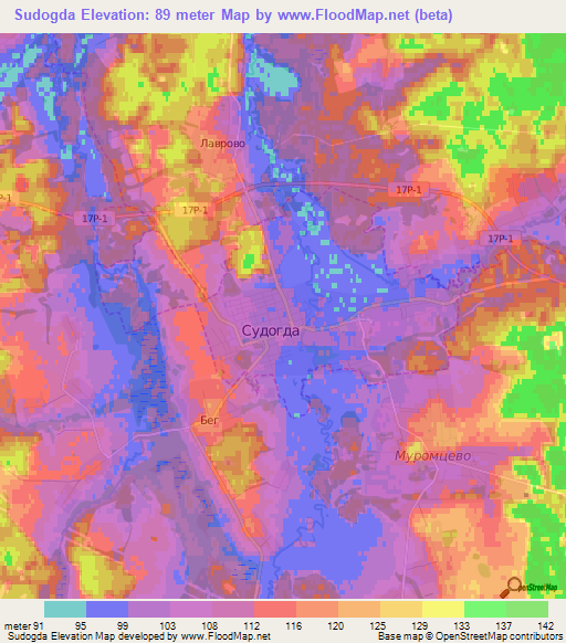 Sudogda,Russia Elevation Map