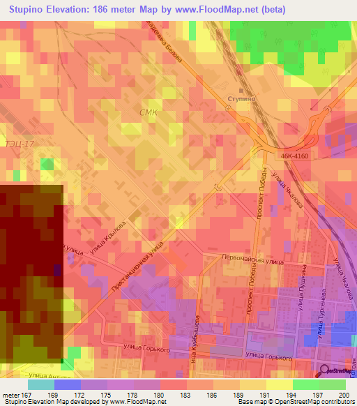 Stupino,Russia Elevation Map