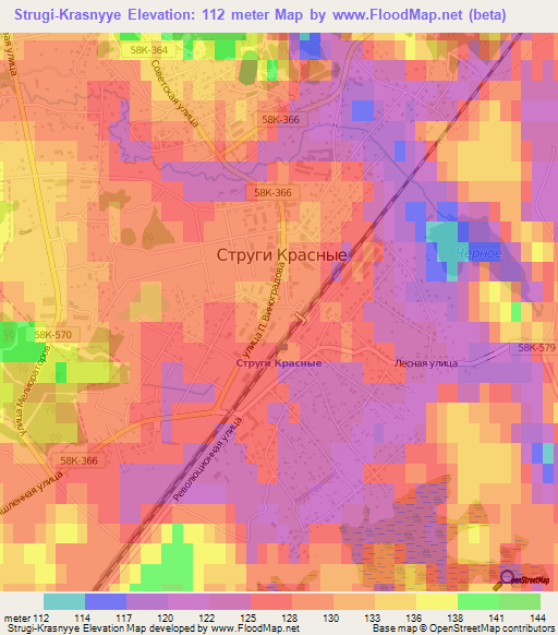 Strugi-Krasnyye,Russia Elevation Map