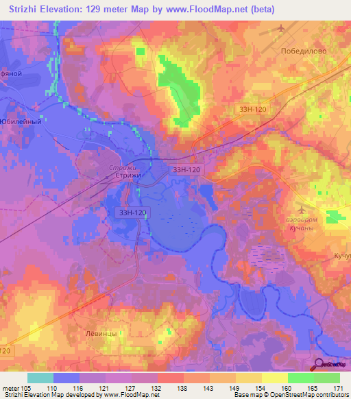 Strizhi,Russia Elevation Map