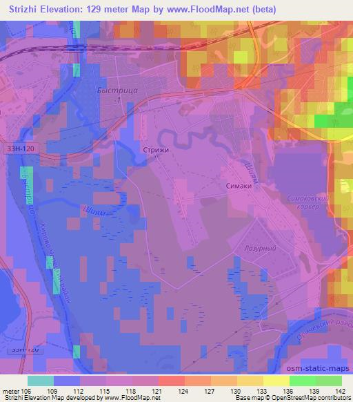 Strizhi,Russia Elevation Map