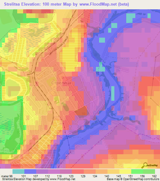 Strelitsa,Russia Elevation Map