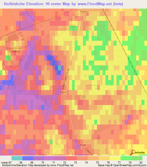 Stolbishche,Russia Elevation Map