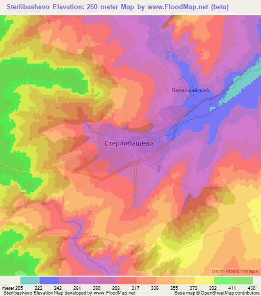 Sterlibashevo,Russia Elevation Map