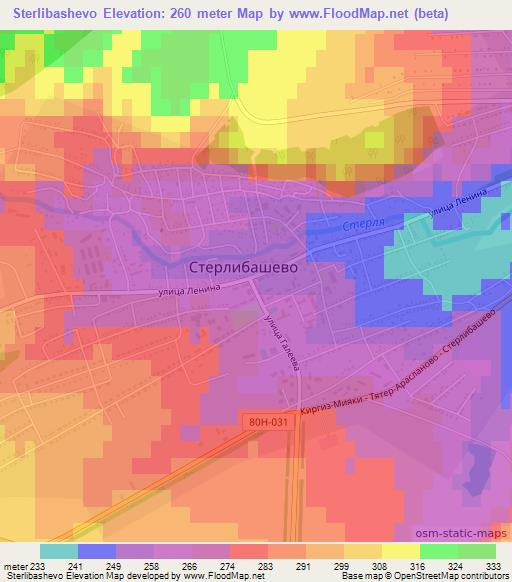 Sterlibashevo,Russia Elevation Map