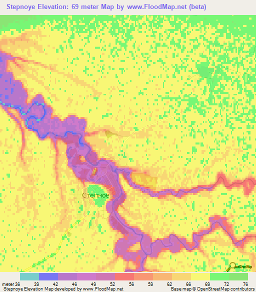 Stepnoye,Russia Elevation Map