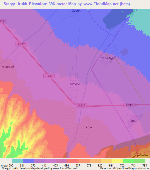 Staryy Urukh,Russia Elevation Map