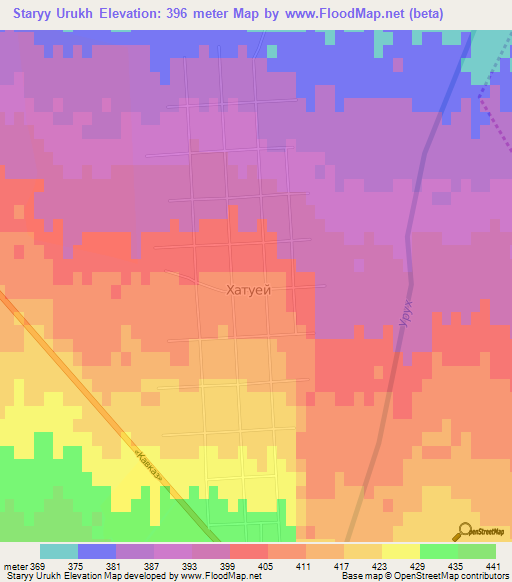 Staryy Urukh,Russia Elevation Map