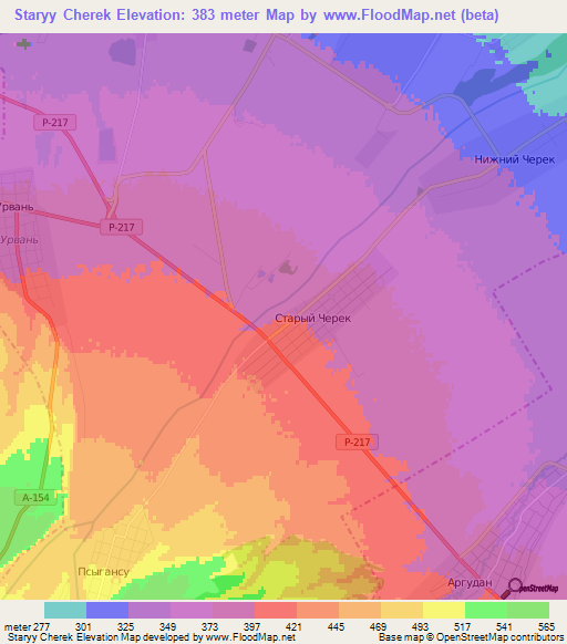 Staryy Cherek,Russia Elevation Map