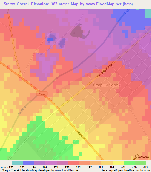 Staryy Cherek,Russia Elevation Map
