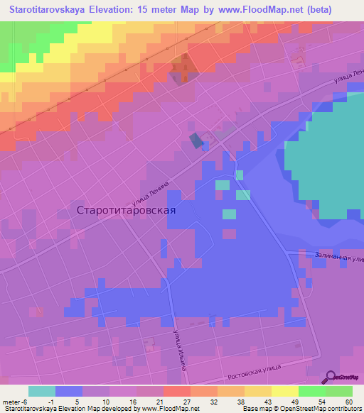 Starotitarovskaya,Russia Elevation Map