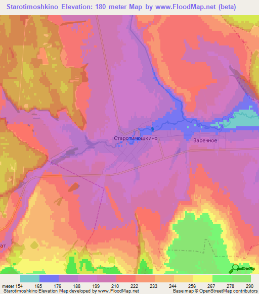 Starotimoshkino,Russia Elevation Map