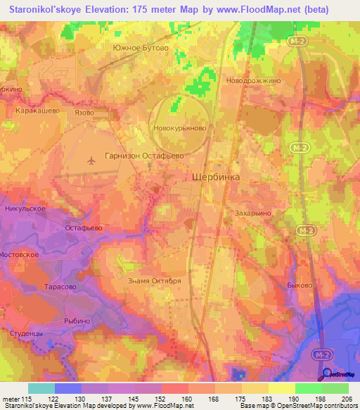 Staronikol'skoye,Russia Elevation Map