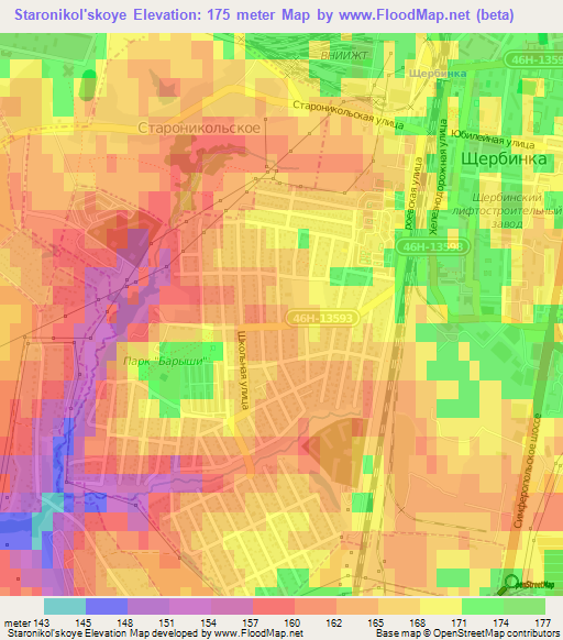 Staronikol'skoye,Russia Elevation Map