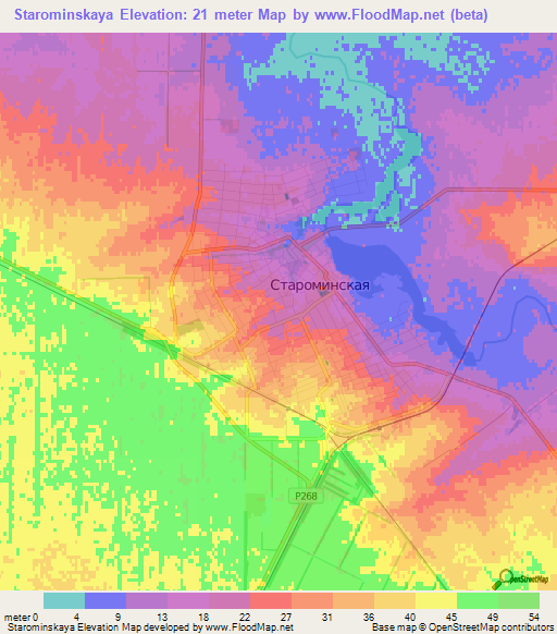 Starominskaya,Russia Elevation Map