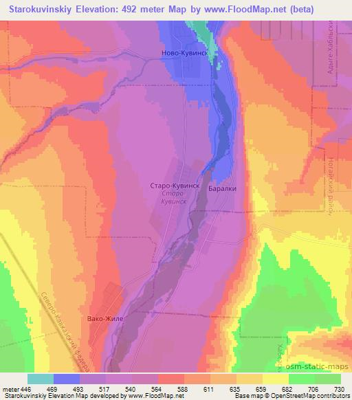 Starokuvinskiy,Russia Elevation Map