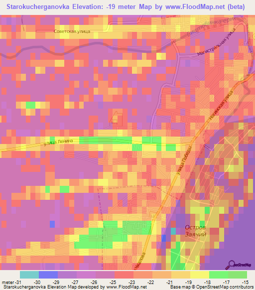 Starokucherganovka,Russia Elevation Map