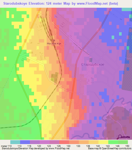 Starodubskoye,Russia Elevation Map