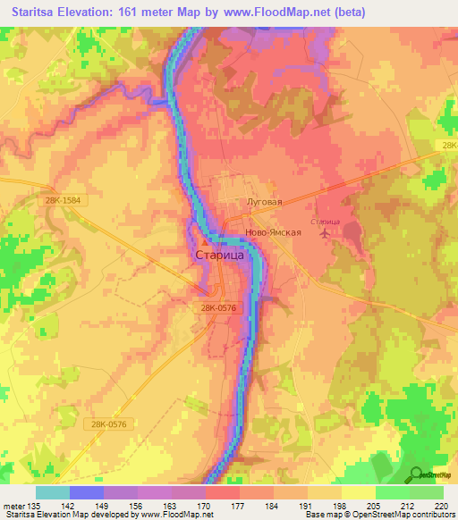 Staritsa,Russia Elevation Map