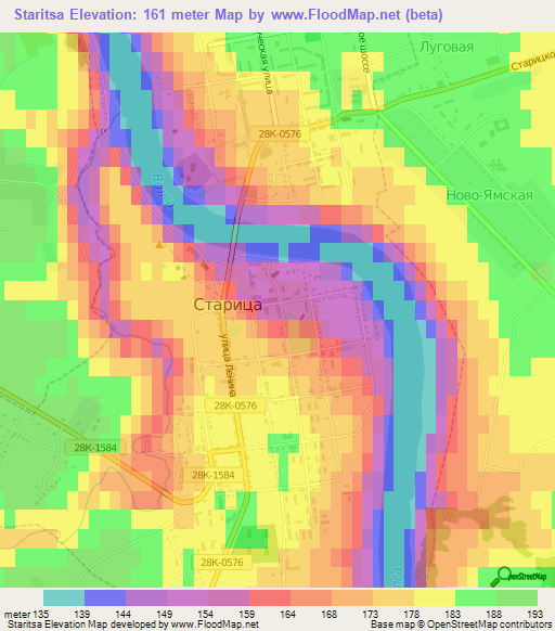 Staritsa,Russia Elevation Map