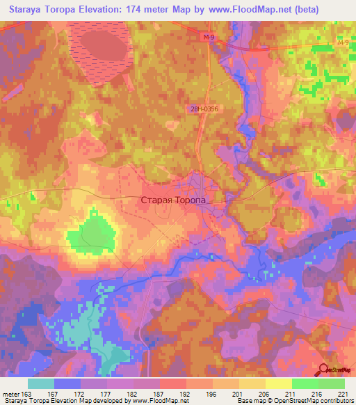 Staraya Toropa,Russia Elevation Map