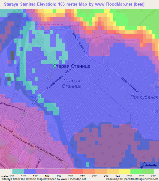 Staraya Stanitsa,Russia Elevation Map