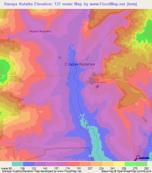 Staraya Kulatka,Russia Elevation Map