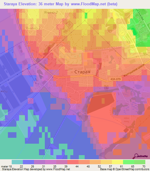 Staraya,Russia Elevation Map