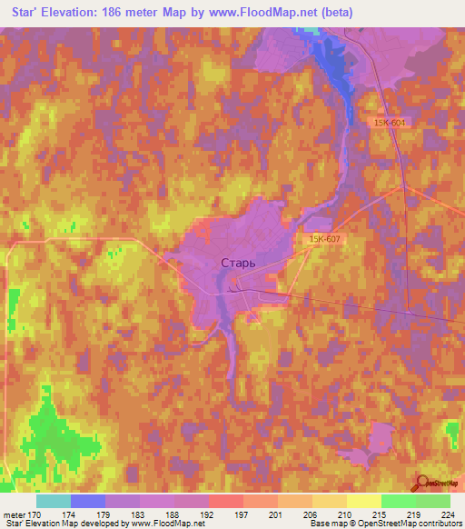 Star',Russia Elevation Map