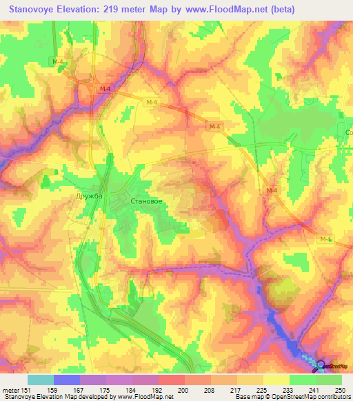 Stanovoye,Russia Elevation Map