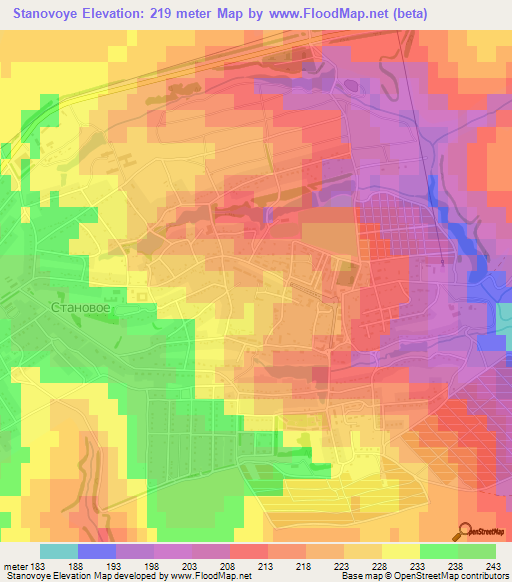 Stanovoye,Russia Elevation Map