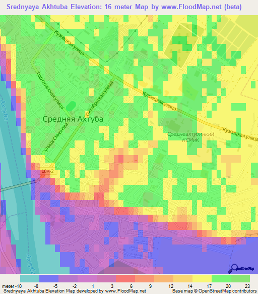 Srednyaya Akhtuba,Russia Elevation Map