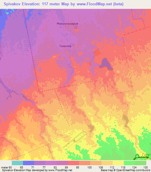 Spivakov,Russia Elevation Map