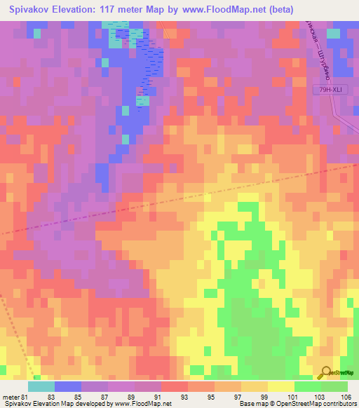 Spivakov,Russia Elevation Map