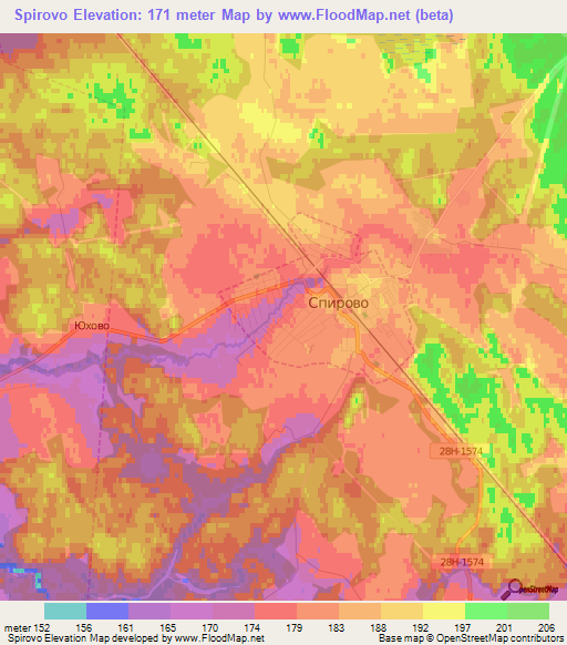 Spirovo,Russia Elevation Map