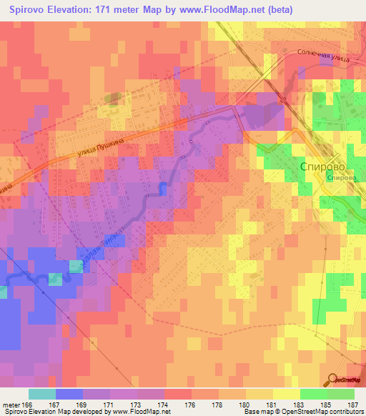 Spirovo,Russia Elevation Map