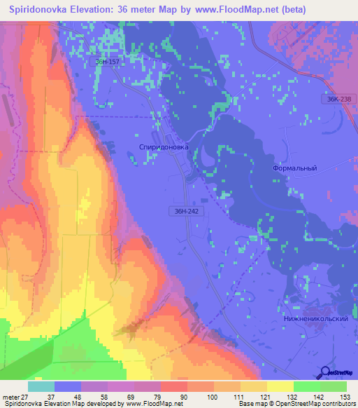 Spiridonovka,Russia Elevation Map