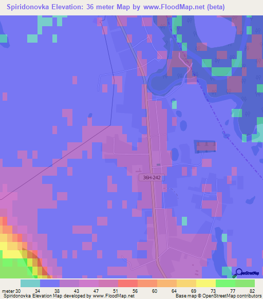 Spiridonovka,Russia Elevation Map