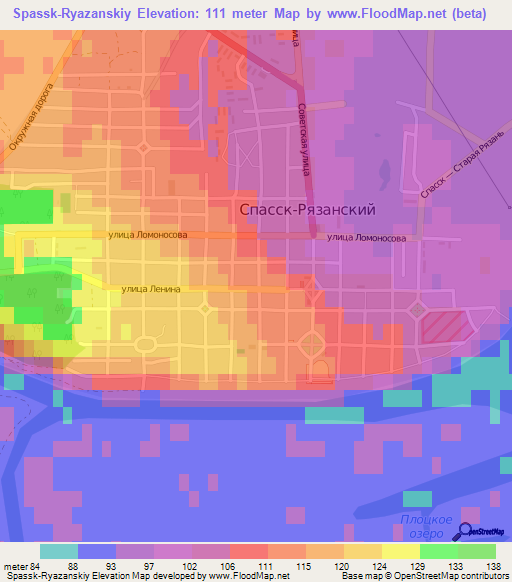 Spassk-Ryazanskiy,Russia Elevation Map