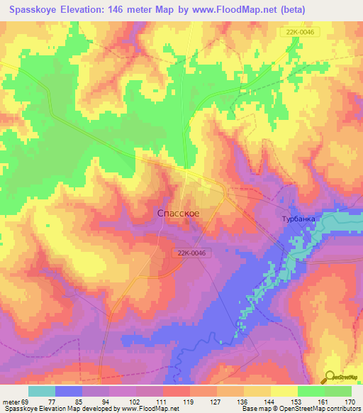 Spasskoye,Russia Elevation Map