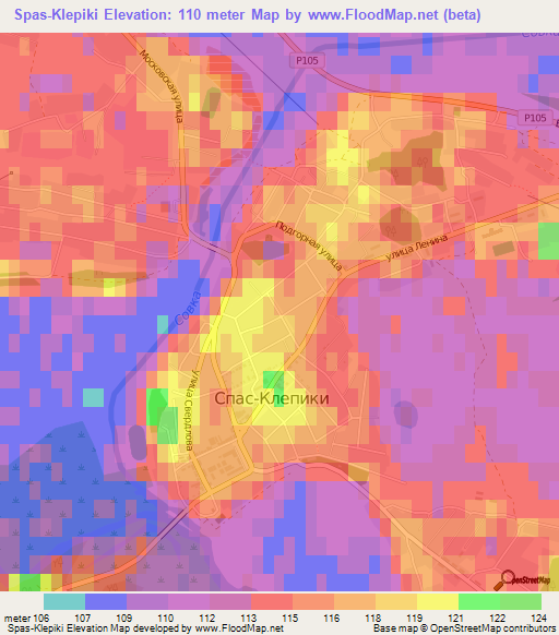 Spas-Klepiki,Russia Elevation Map